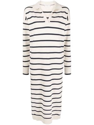 Tommy Hilfiger striped long-sleeved midi dress - Neutrals