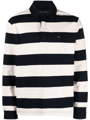 Tommy Hilfiger striped long-sleeved polo shirt - Blue