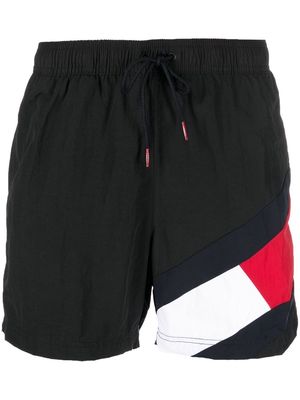Tommy Hilfiger striped swim-shorts - Black