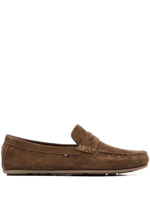 Tommy Hilfiger suede leather loafers - Brown