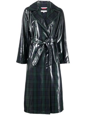 Tommy Hilfiger tartan-print trench coat - Green
