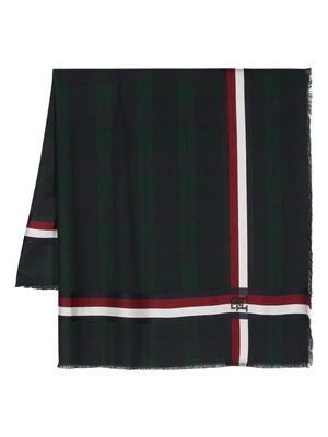 Tommy Hilfiger tartan striped scarf - Green