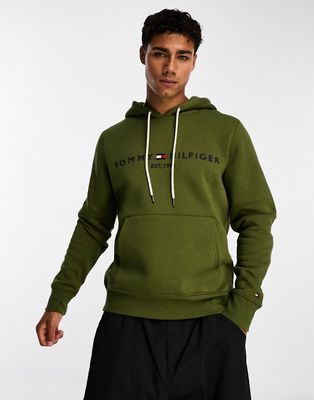 Tommy Hilfiger tommy logo hoodie in putting green