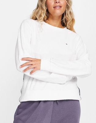 Tommy Hilfiger towelling lounge sweatshirt in white