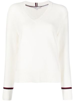 Tommy Hilfiger V-neck knitted jumper - White