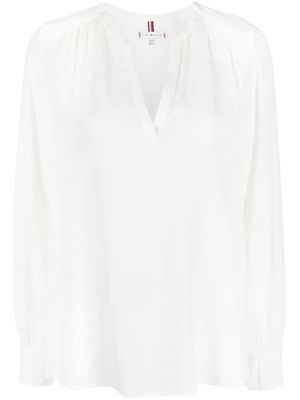 Tommy Hilfiger V-neck long-sleeved blouse - White