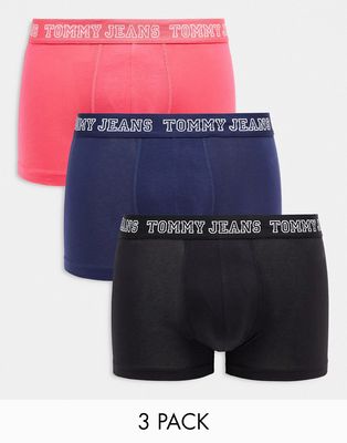 Tommy Jeans 3 pack varsity trunks in gray/ pink/ black-Multi