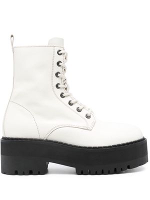 Tommy Jeans 60mm zip-up leather ankle boots - White