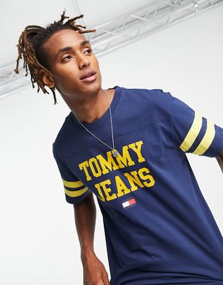 Tommy Jeans acid capsule cotton ringer t-shirt in blue - NAVY
