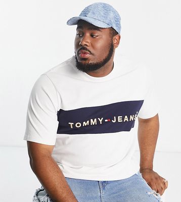 Tommy Jeans Big & Tall oversized archive logo t-shirt in white