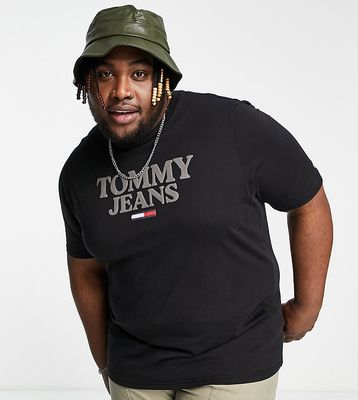 Tommy Jeans Big & Tall tonal logo t-shirt in black