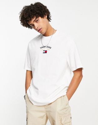 Tommy Jeans boxy fit central logo t-shirt in white