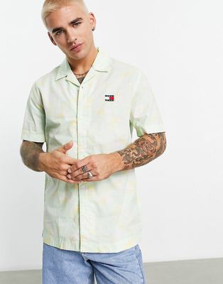 Tommy Jeans camo short sleeve camp shirt classic fit in yellow