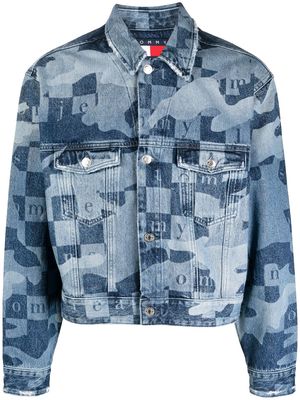 Tommy Jeans check-pattern denim jacket - Blue