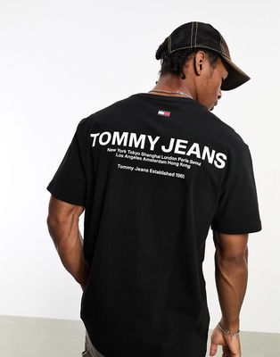 Tommy Jeans classic linear back print t-shirt in black