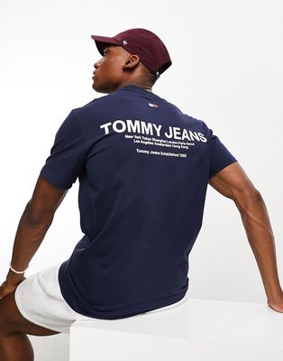 Tommy Jeans classic linear back print t-shirt in navy
