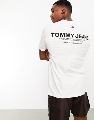 Tommy Jeans classic linear back print t-shirt in white