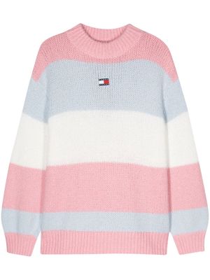 Tommy Jeans colourblock chunky-knit jumper - Pink
