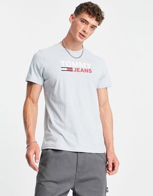 Tommy Jeans corporate logo t-shirt in light blue