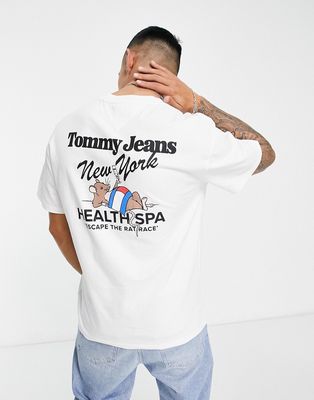Tommy Jeans cotton NYC sports club back print t-shirt relaxed fit in white
