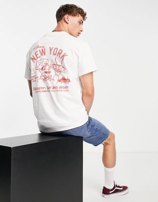 Tommy Jeans cotton pizza delivery t-shirt with back print in white - WHITE