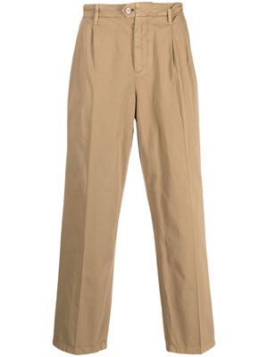 Tommy Jeans cotton straight-leg trousers - Neutrals