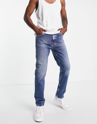 Tommy Jeans dad fit regular tapered cropped jeans in blue