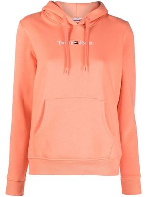 Tommy Jeans embroidered-logo long-sleeve hoodie - Orange