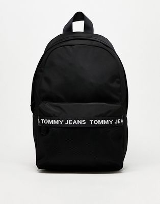 Tommy Jeans essential tape logo backpack in black