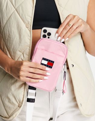 Tommy Jeans festival phone pouch in pink