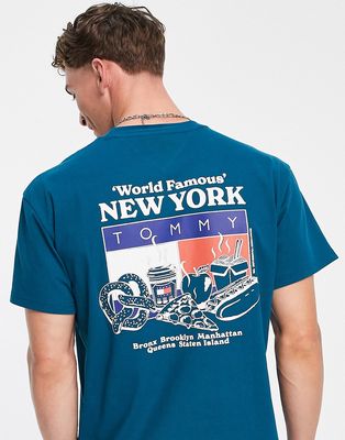 Tommy Jeans finest food print t-shirt in blue