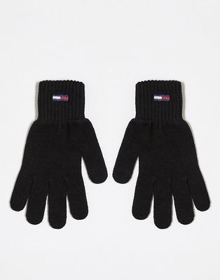 Tommy Jeans flag gloves in black