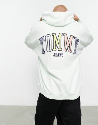 Tommy Jeans flag logo oversized hoodie in mint-Green