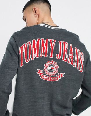 Tommy Jeans flag logo varsity cardigan in multi