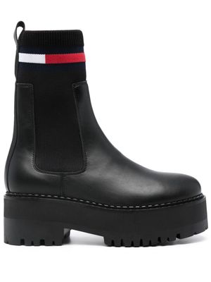 Tommy Jeans Flatform chelsea boots - Black