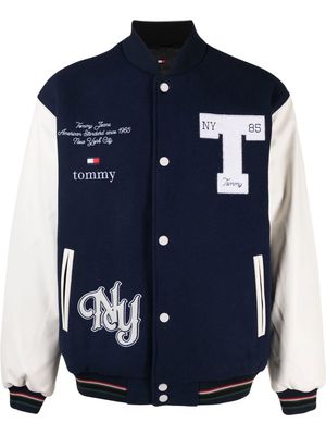 Tommy Jeans graphic-print panelled bomber jacket - Blue