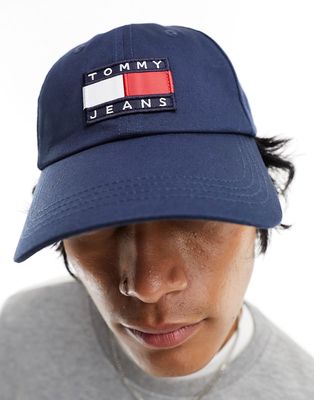 Tommy Jeans heritage flag logo cap in navy