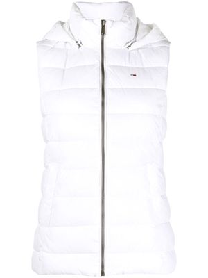 Tommy Jeans hooded puffer gilet - White