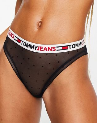 Tommy Jeans ID sheer spot mesh bikini style brief in navy
