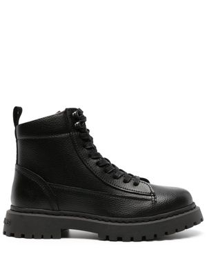 Tommy Jeans lace-up ankle leather boots - Black