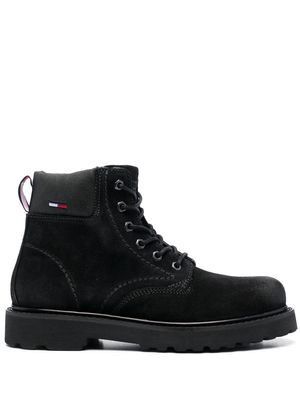 Tommy Jeans lace-up suede ankle boots - Black