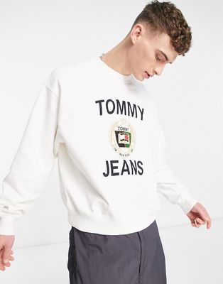 Tommy Jeans large logo sweatshirt in gray
