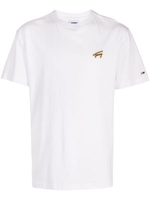 Tommy Jeans logo-appliqué cotton T-shirt - White