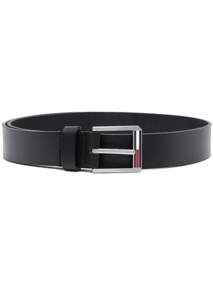 Tommy Jeans logo-buckle leather belt - Black