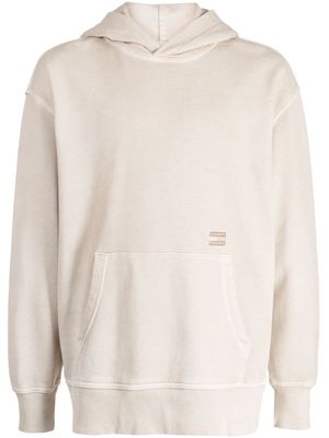 Tommy Jeans logo-embroidered cotton hoodie - Neutrals