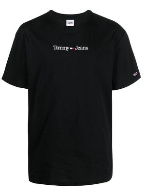 Tommy Jeans logo-embroidered cotton T-shirt - Black