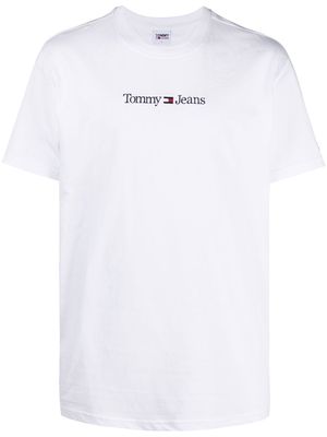 Tommy Jeans logo-embroidered cotton T-shirt - White