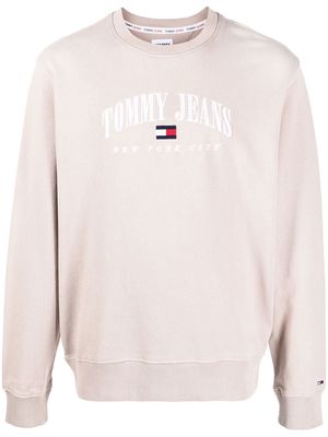 Tommy Jeans logo-embroidered crew-neck sweatshirt - Neutrals