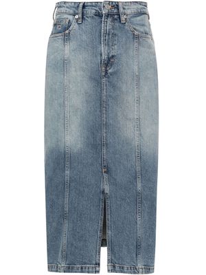 Tommy Jeans logo-embroidered denim skirt - Blue
