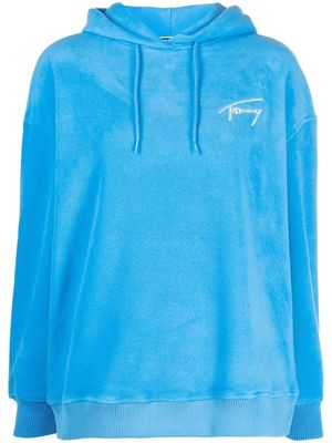 Tommy Jeans logo-embroidered hoodie - Blue